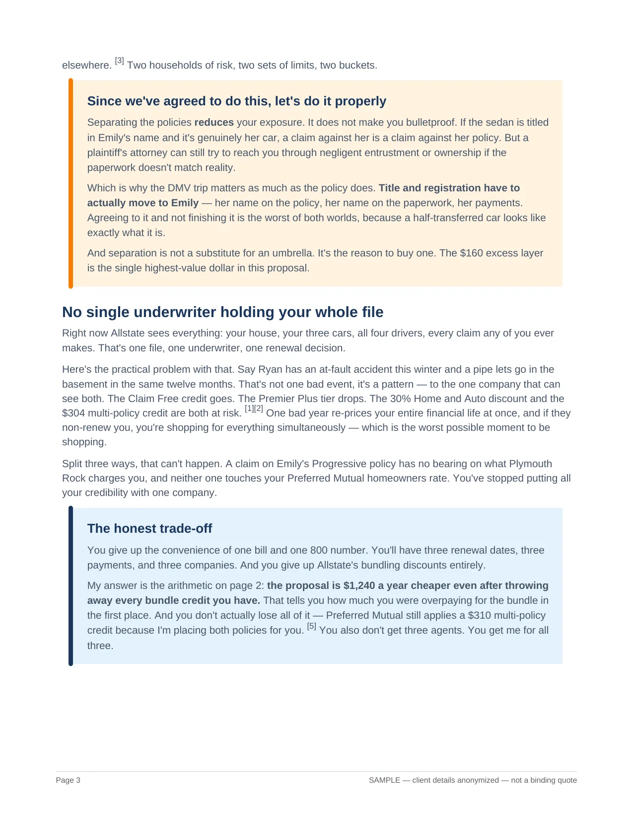 Sample client proposal, page 3 of 9