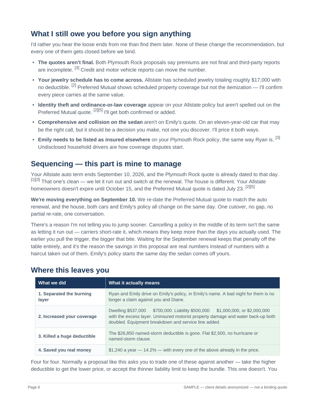 Sample client proposal, page 6 of 9