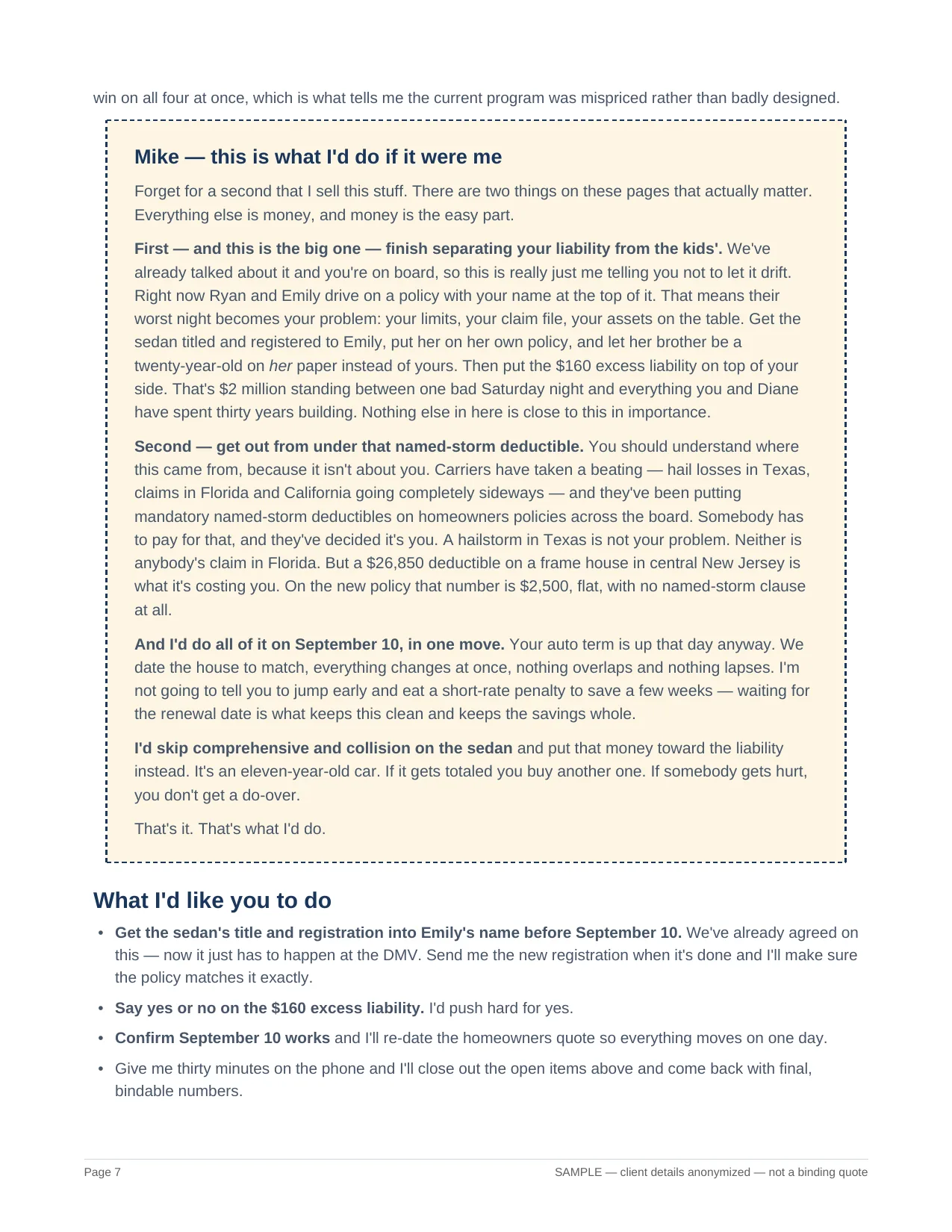 Sample client proposal, page 7 of 9